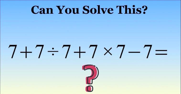 can you solve this math problem of only 7